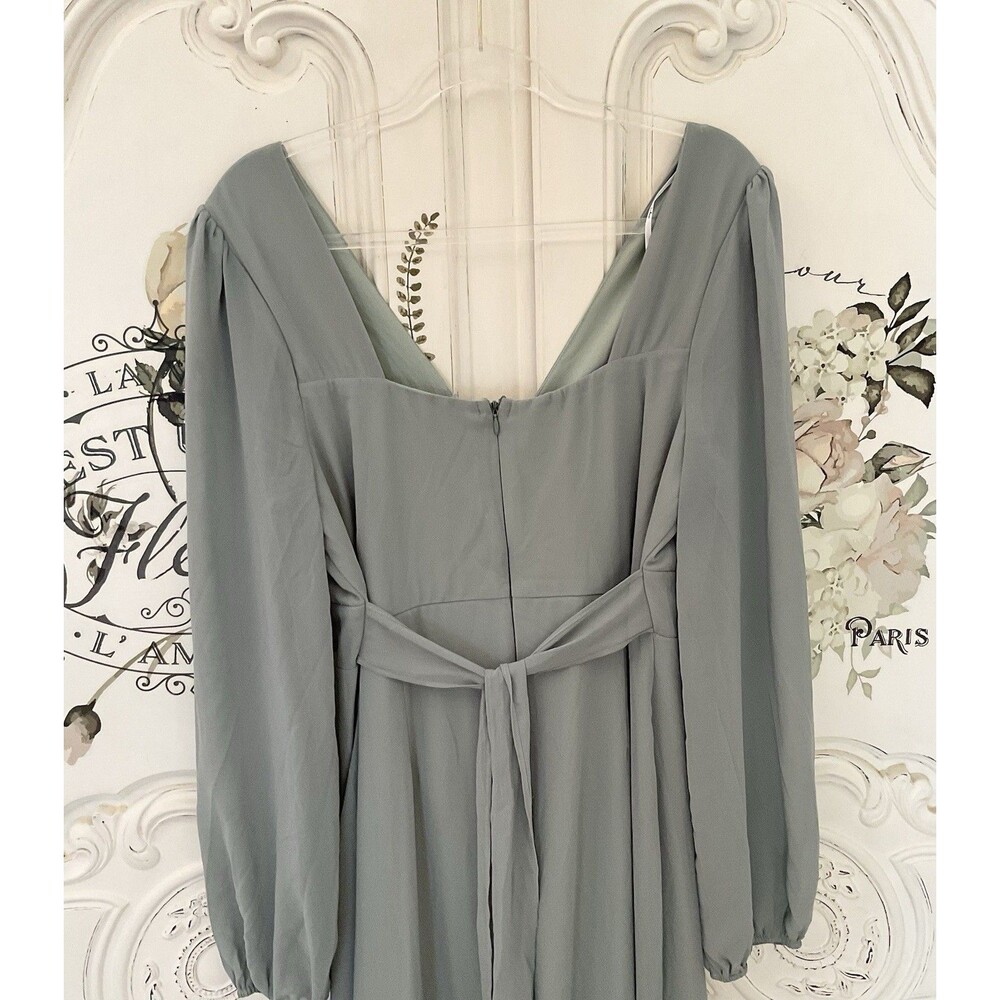 Lulus Tier Elegance Maxi Dress Sage Brush‎ Size XL NWOT - Picture 10 of 12